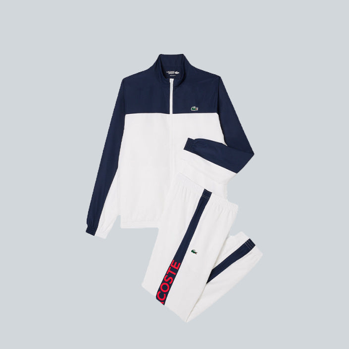 LACOSTE ENSEMBLE SURVETEMENT - WHITE NAVY RED image 0