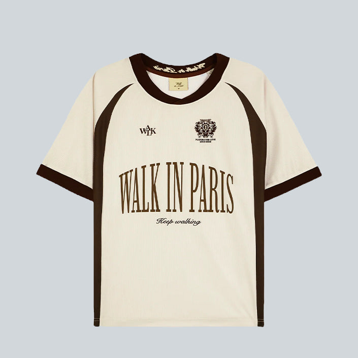WALK IN PARIS FOOTBALL JERSEY - BEIGE image 0