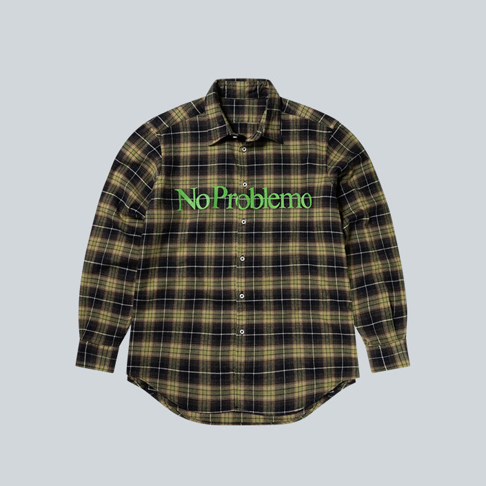 NO PROBLEMO PLAID SHIRT - GREEN image 0
