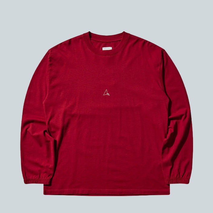 ROA LOGO ORGANIC LONG SLEEVE - DARK RED image 0