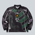 UMBRO 95 96 LONGSLEEVE POLO - DARK GREEN BLACK image 0