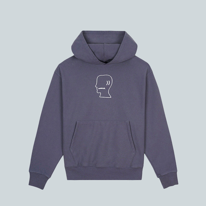BRAIN DEAD LOGO HEAD HOODIE - SLATE image 0