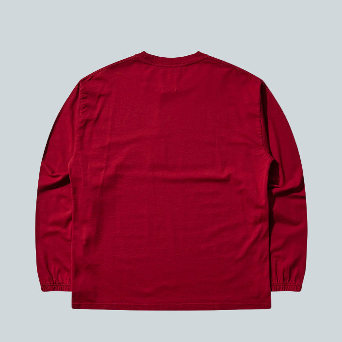 ROA LOGO ORGANIC LONG SLEEVE - DARK RED image 1