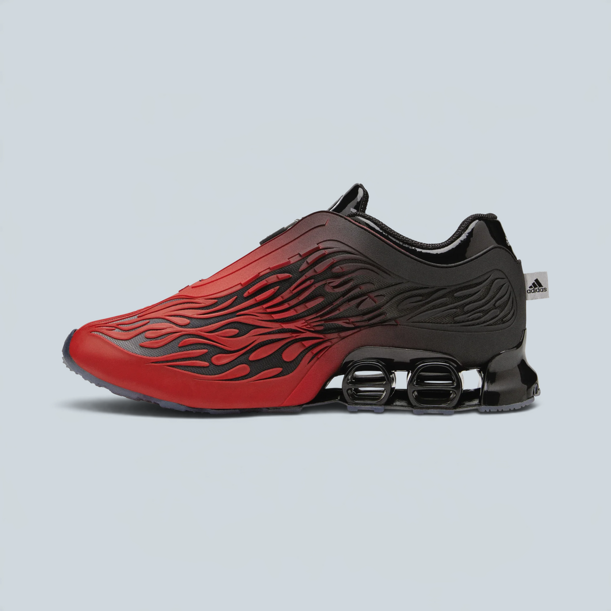 Baskets Saison adidas Originals x Hellstar Megaride S en mesh rouge et noir avec semelle à tunnels