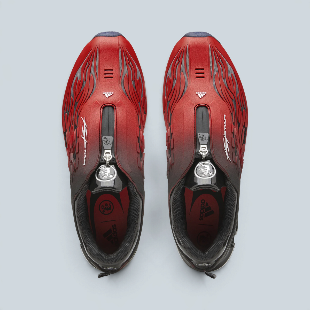 Baskets Saison adidas Originals x Hellstar Megaride S rouges et noires avec tige en mesh et fermeture zippée