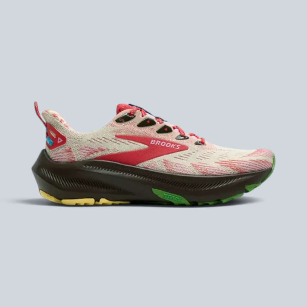 Chaussure de trail running Saison Alex Zono x Ghost Trail en mesh technique rouge coquelicot et marron