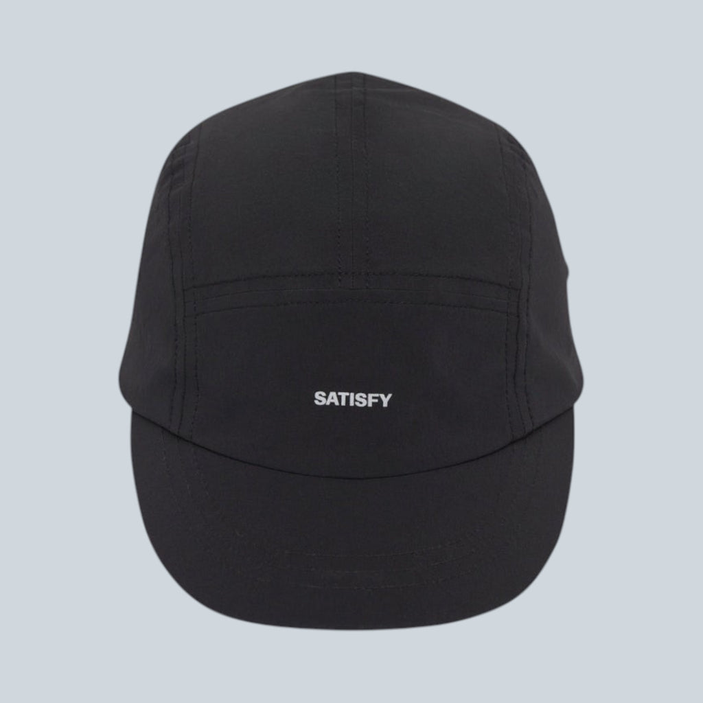 Casquette de trail noire Saison AmbientWarp en tissu Cordura durable avec logo blanc sur le devant