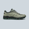 Baskets Saison ASICS GEL TRANSCEND FJ en cuir vert cendré et gris graphite avec semelle crantée robuste