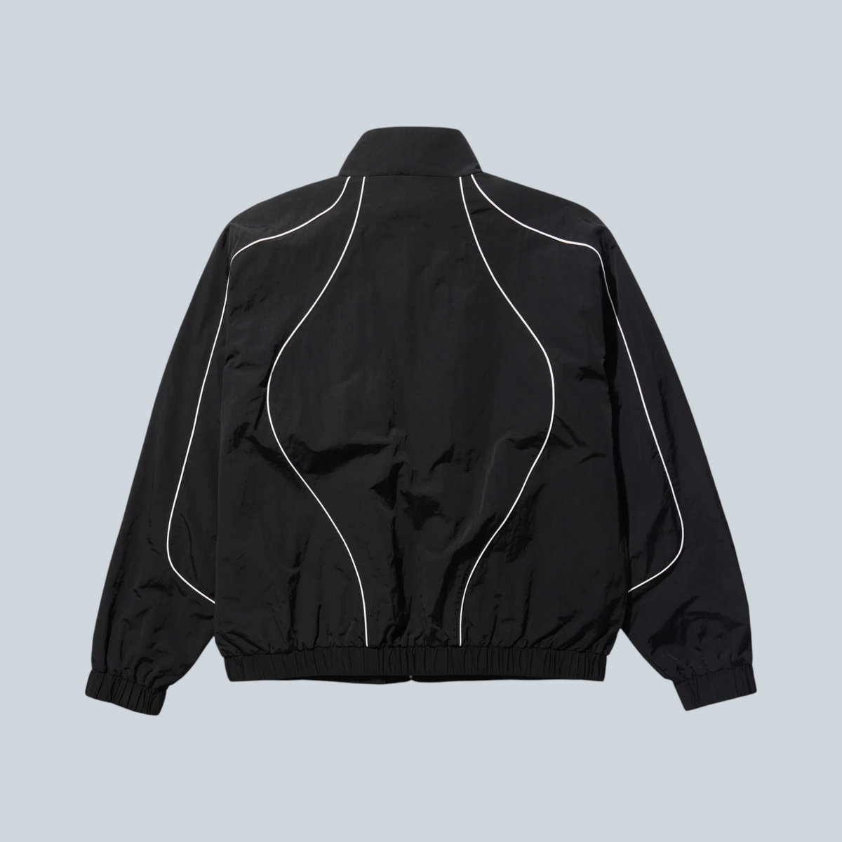 Veste de survêtement noire Saison Awake NY avec empiècements incurvés et passepoil contrastant blanc au dos