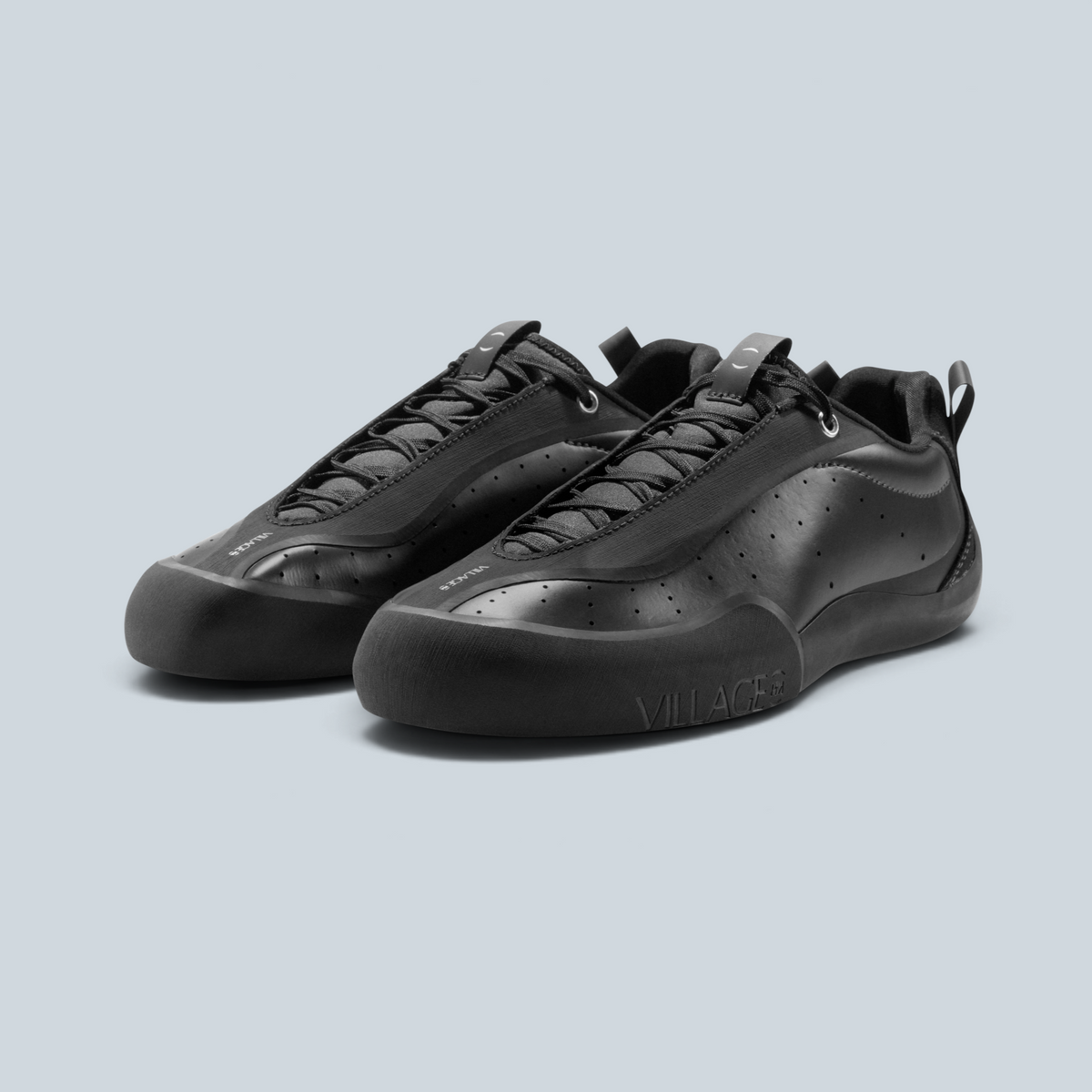 Baskets basses Saison 2PM en cuir synthétique anthracite avec détails perforés et bout renforcé
