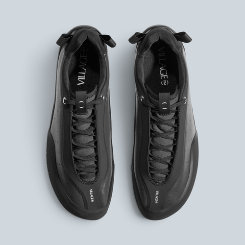 Baskets basses Saison 2PM en cuir synthétique anthracite avec lacets noirs et détails de marque sur la languette