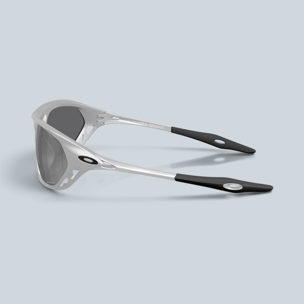 Lunettes de soleil Saison Cage Jacket avec monture argentée X-Silver, verres polarisés Prizm Black et branches aérées