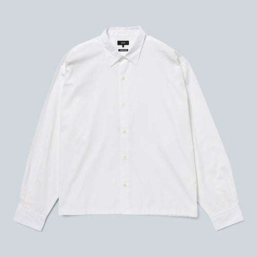 Chemise Saison Broad blanche en popeline de coton japonais à coupe ample et col classique