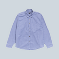 Chemise à manches longues Saison Stüssy Oxford en coton bleu à rayures blanches avec poche poitrine