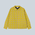 Chemise zippée matelassée Saison en flanelle de coton jaune à motif carreaux Mojito Shadow Plaid avec doublure noire