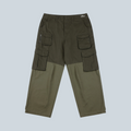 Pantalon cargo Saison Dime vert avec poches utilitaires et design bicolore
