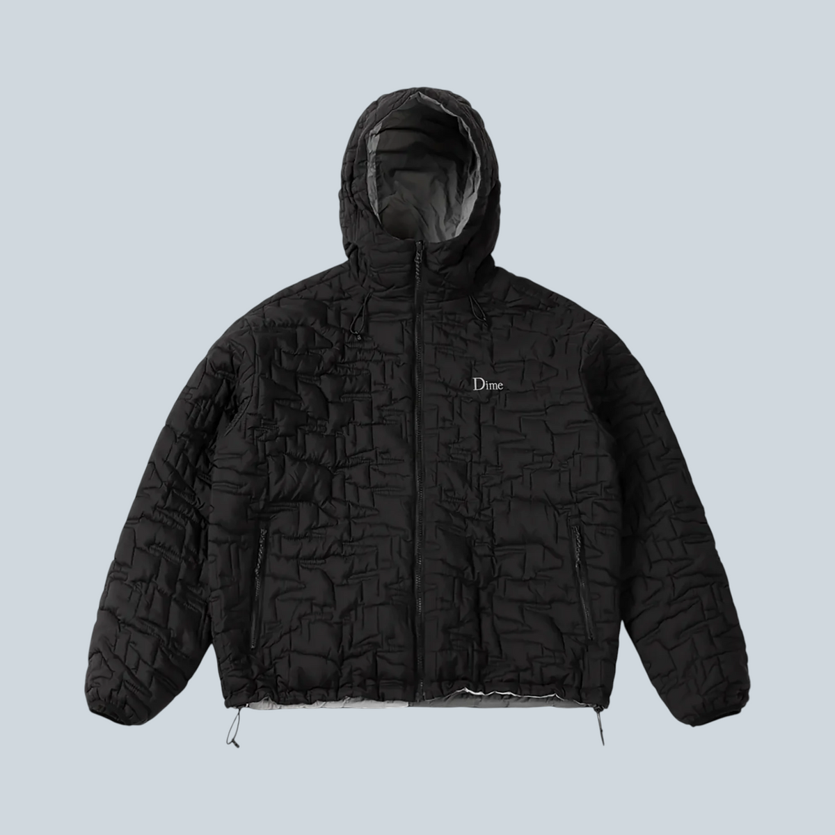 Veste isolante réversible Saison Dime noire avec fermeture éclair intégrale et capuche texturée