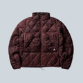 Doudoune Saison Nuna bordeaux en nylon avec matelassage en losanges, fermeture zippée et garnissage en duvet de canard