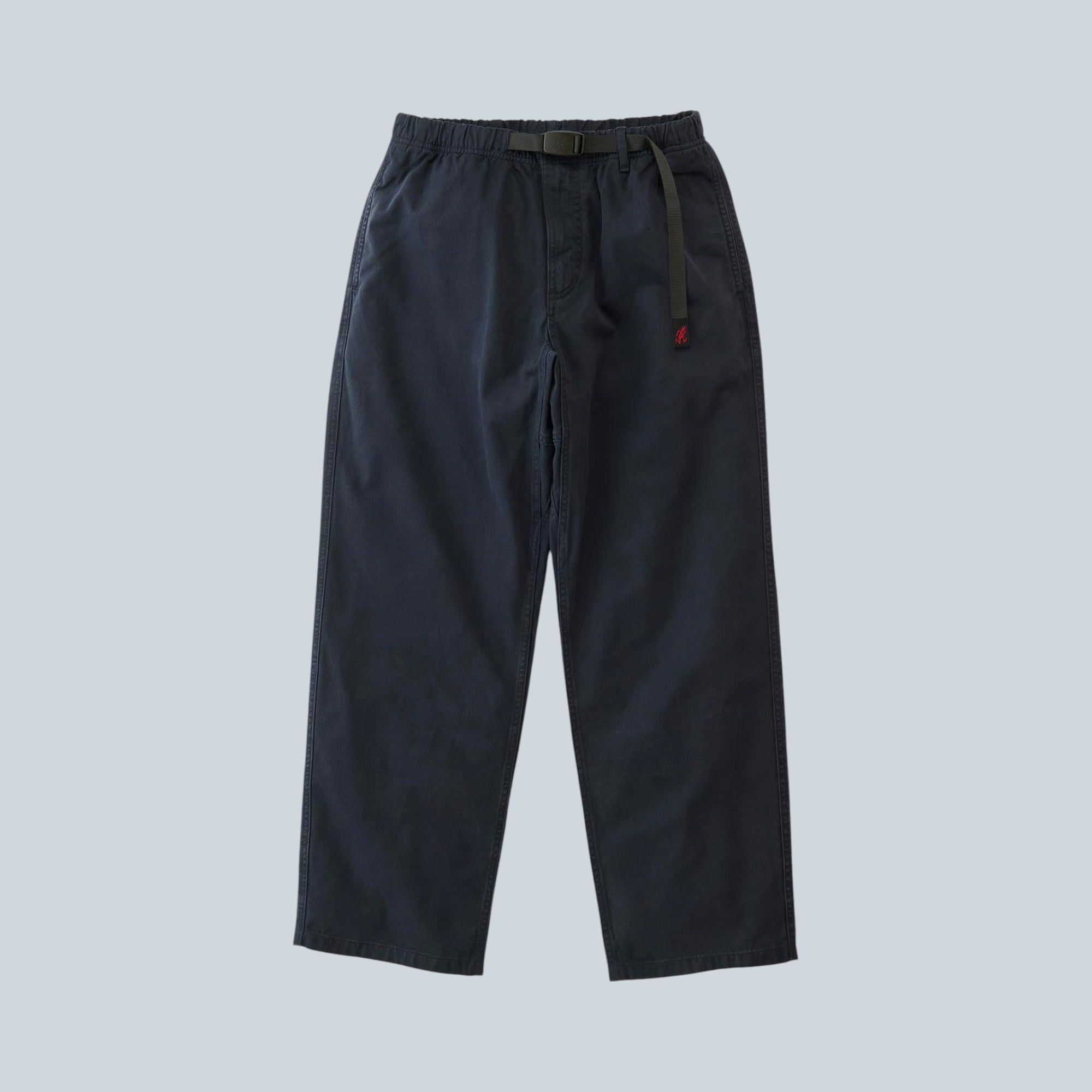 Pantalon droit Saison Gramicci en sergé de coton bleu marine avec ceinture intégrée réglable