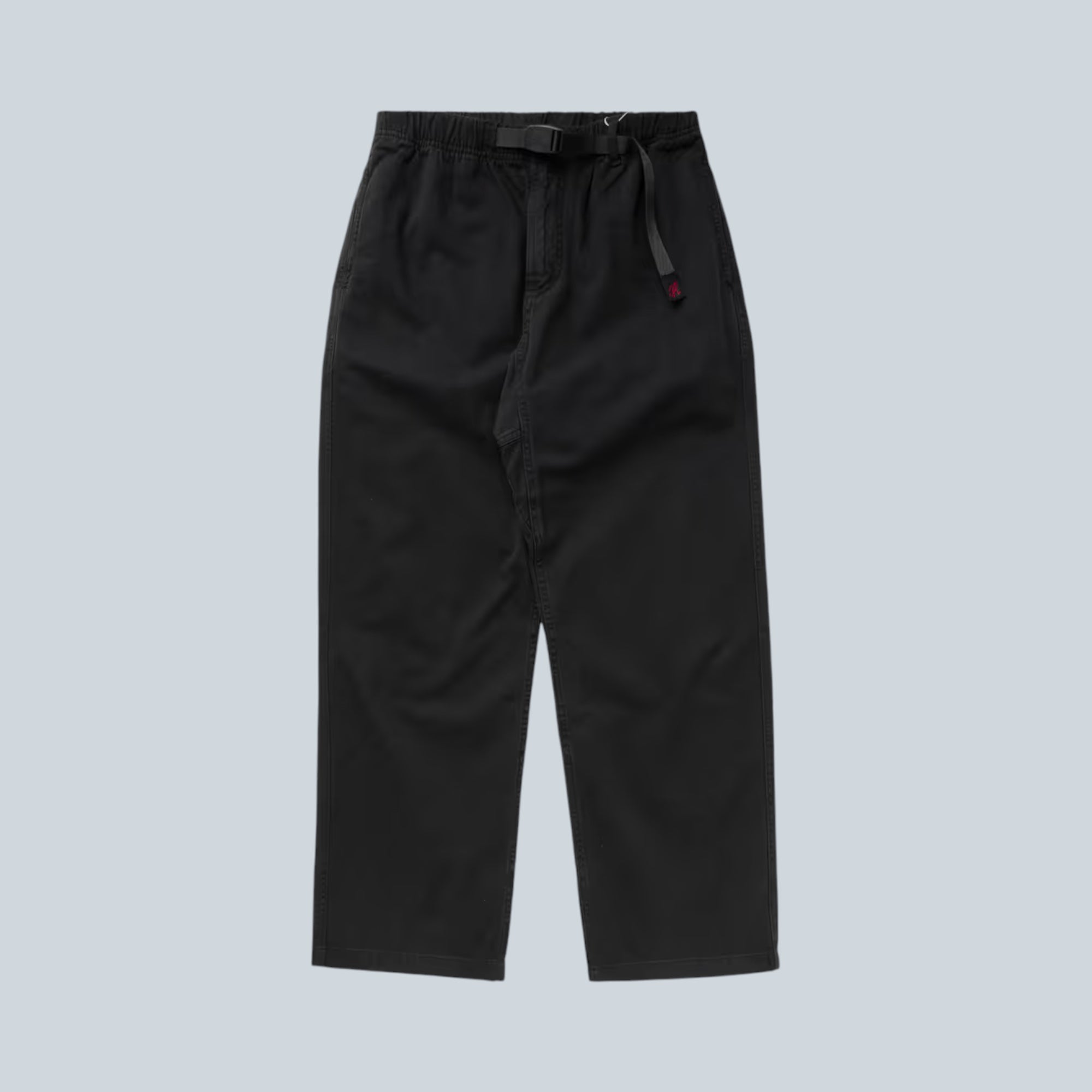 Pantalon droit noir Saison Gramicci en sergé de coton avec ceinture intégrée réglable