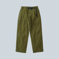 Pantalon droit Saison Gramicci en sergé de coton olive avec ceinture intégrée réglable