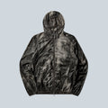 Veste coupe-vent Saison Hue packable en nylon léger marron foncé avec effet texturé et capuche zippée