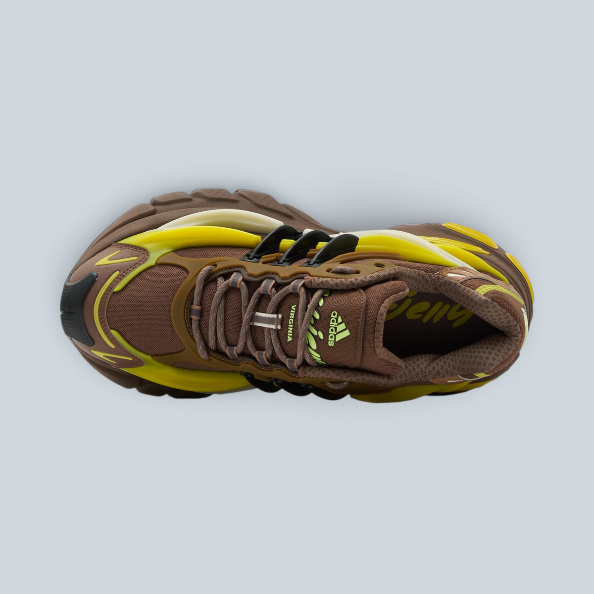 Sneakers Saison Jellyfish Auburn Timber Yellow en mesh avec cage sculptée et semelle surdimensionnée