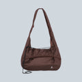 Sac pliable à nouer Saison Laki en toile polyamide couleur chocolat, design léger et fonctionnel