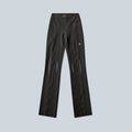 Legging flare de compression Saison Tenna couleur pétrole en nylon stretch avec détails techniques réfléchissants