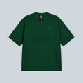 Maillot Saison x Arte en maille flatknit vert avec col en V et logos brodés