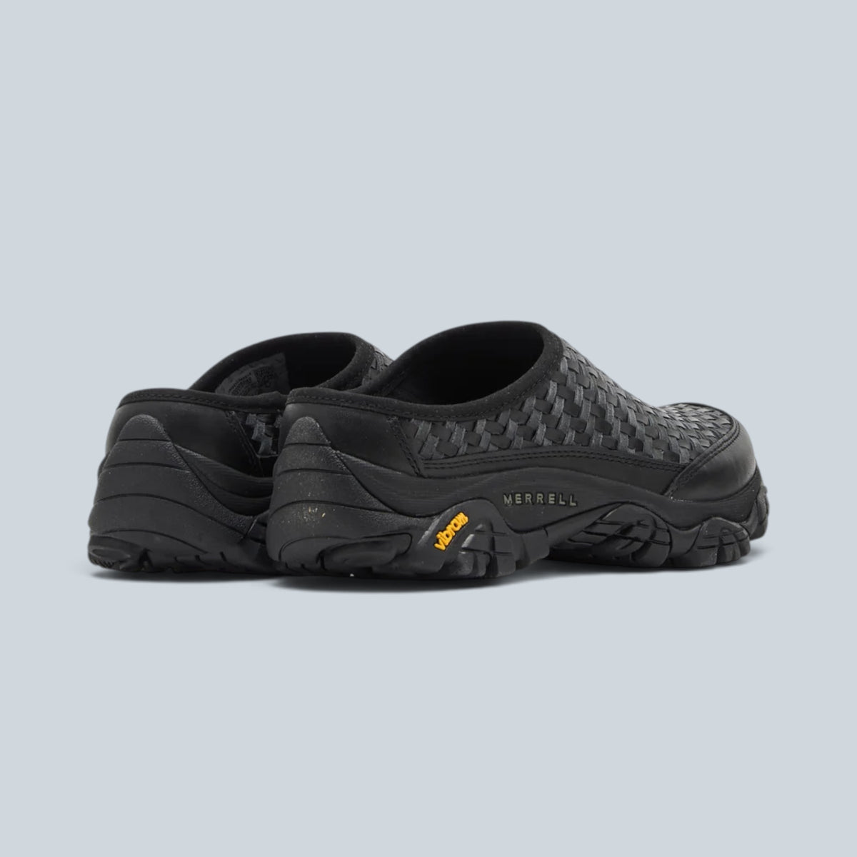 Mules Saison Merrell Moab 2 Slide LTR Woven SE en cuir tressé noir avec semelle extérieure Vibram robuste