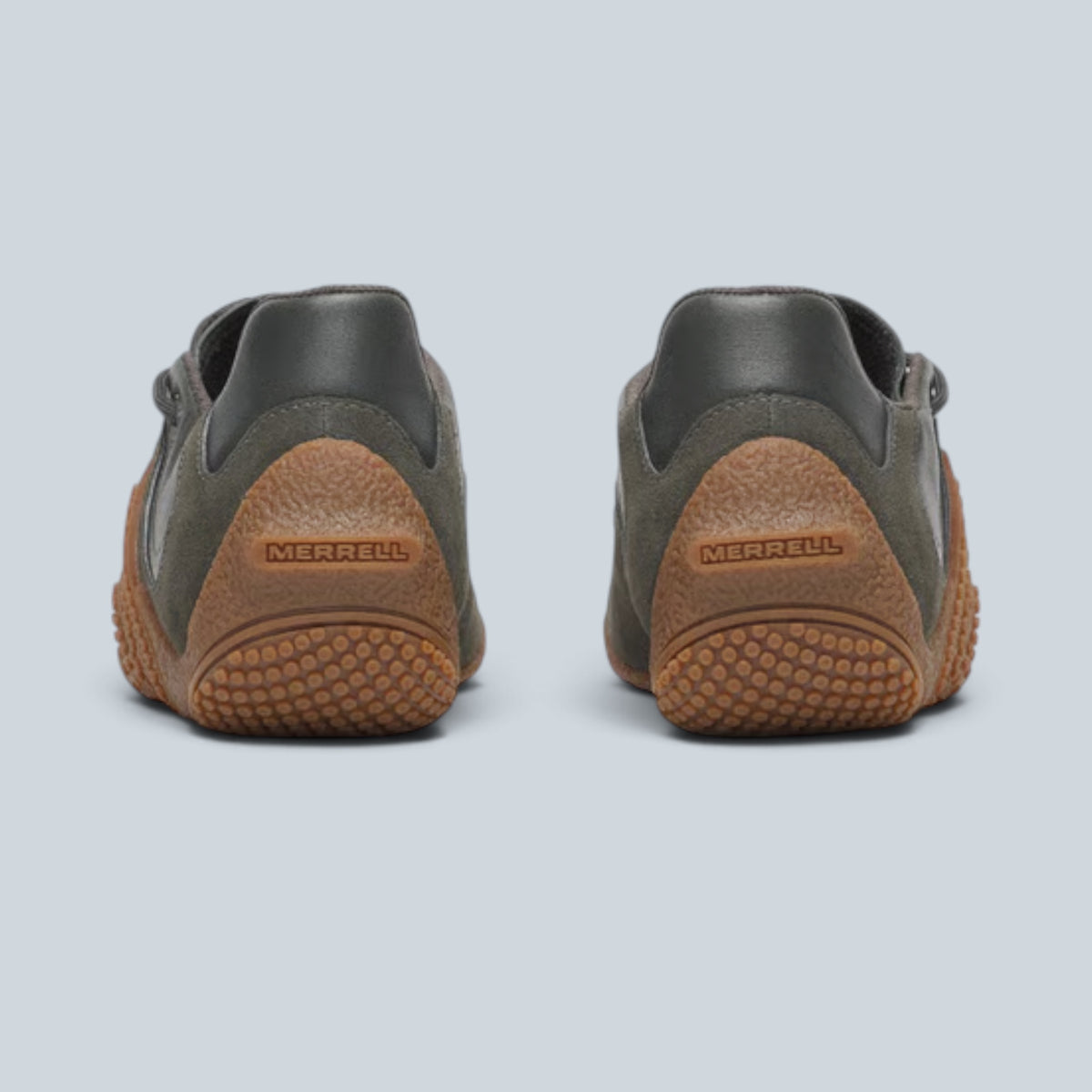 Vue arrière des baskets Saison Merrell Relay Web SE couleur Beluga avec semelle en caoutchouc enveloppante