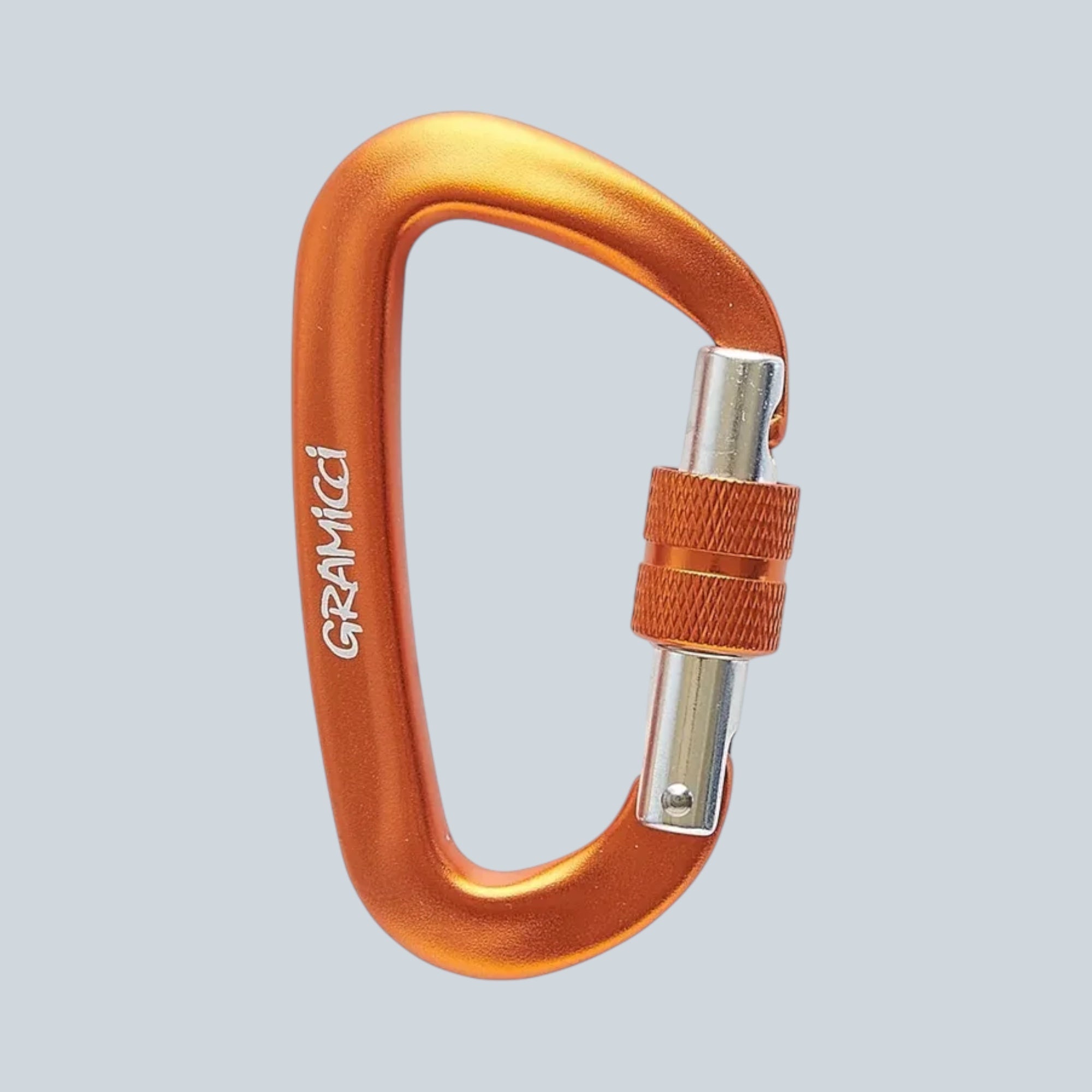 Mousqueton décoratif Saison en alliage d'aluminium orange avec logo Gramicci gravé