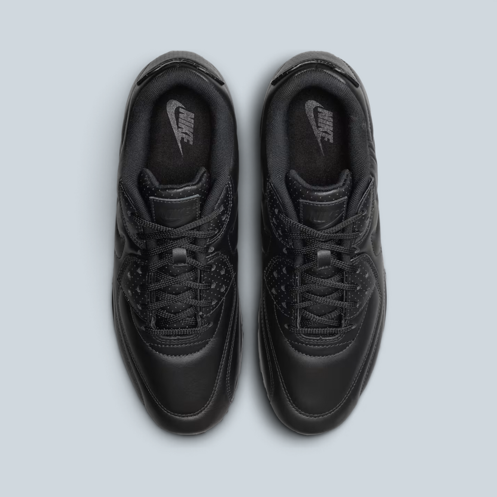 Baskets Nike Air Max 90 SP Saison noires avec tige tonale, lacets et semelle extérieure gaufrée vue de dessus