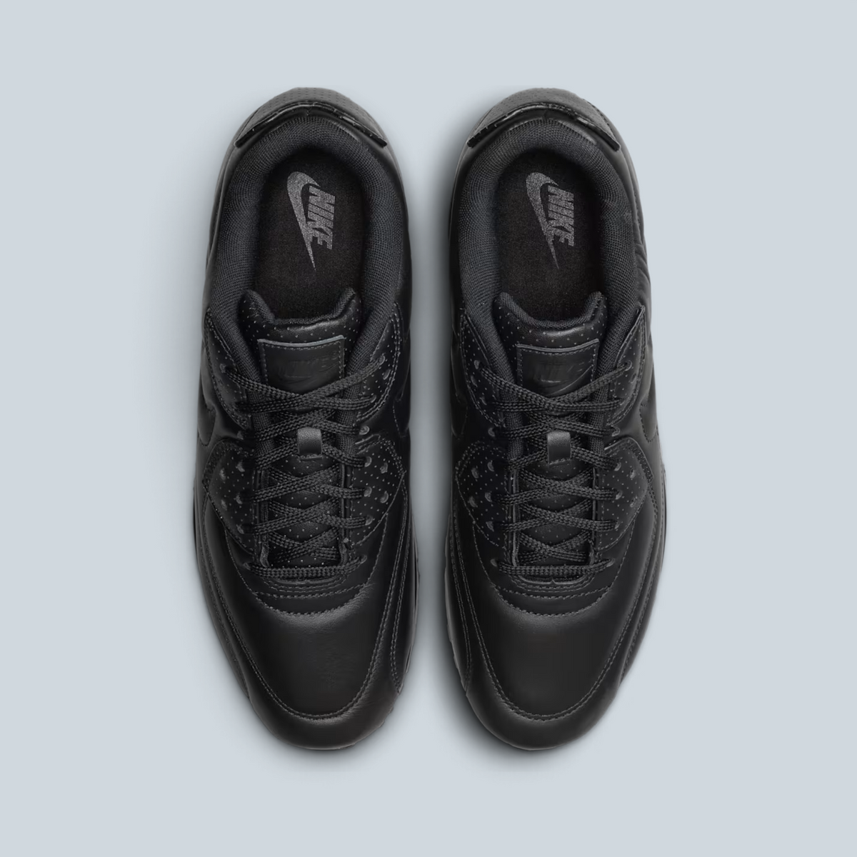 Baskets Nike Air Max 90 SP Saison noires avec tige tonale, lacets et semelle extérieure gaufrée vue de dessus
