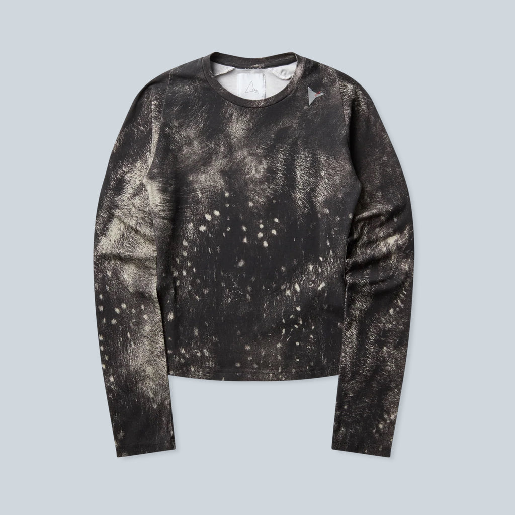 Haut manches longues Saison Nim Baby en jersey de coton extensible marron effet délavé