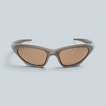 Lunettes de soleil Saison Oakley x Satisfy Scar Falcon avec monture marron et verres Prizm Tungsten ventilés