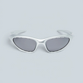 Lunettes de soleil Saison Oakley x Satisfy Scar argentées avec monture O Matter et verres Prizm Black ventilés