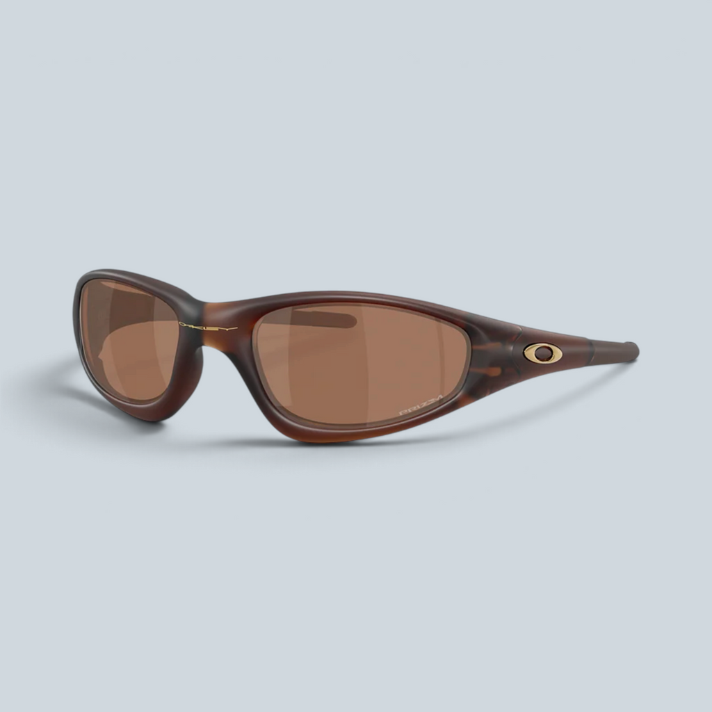 Lunettes de soleil Saison Oakley Straight Jacket 99 avec monture marron mat et verres Prizm Tungsten