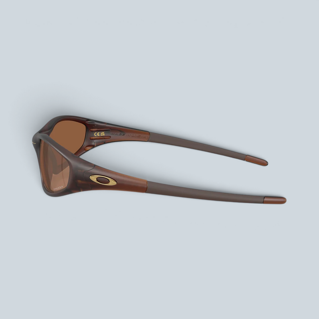 Lunettes de soleil Oakley Straight Jacket 99 Saison avec monture marron mat et verres Prizm Tungsten
