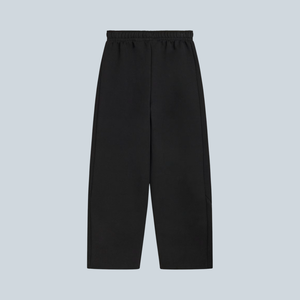 Pantalon de survêtement noir Saison Arte Z.N.E. en mélange de viscose et lin avec taille élastique