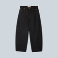 Pantalon balloon Saison en denim brut 100% coton avec taille haute et coupe ample