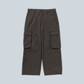 Pantalon cargo Saison coupe large à motif carreaux noir et blanc avec poches latérales