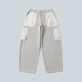 Pantalon cargo Saison en molleton inversé gris cendré avec poches latérales et cordons de serrage aux chevilles