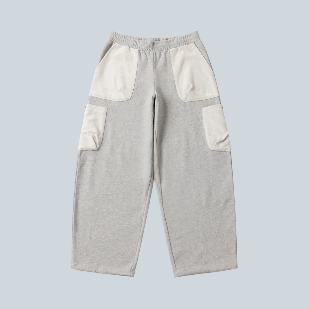 Pantalon cargo Saison en molleton inversé gris cendré avec poches latérales et cordons de serrage aux chevilles