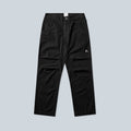 Pantalon Saison en coton ciré marron foncé avec coupe ajustée et détails de couture structurés