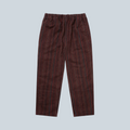 Pantalon fluide Saison à rayures verticales rouges et noires en coton tissé avec taille élastique et poches