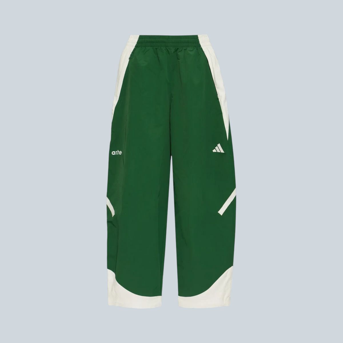 Pantalon de jogging Saison adidas x Arte Antwerp en maille technique vert Amazon et blanc cassé avec cordon