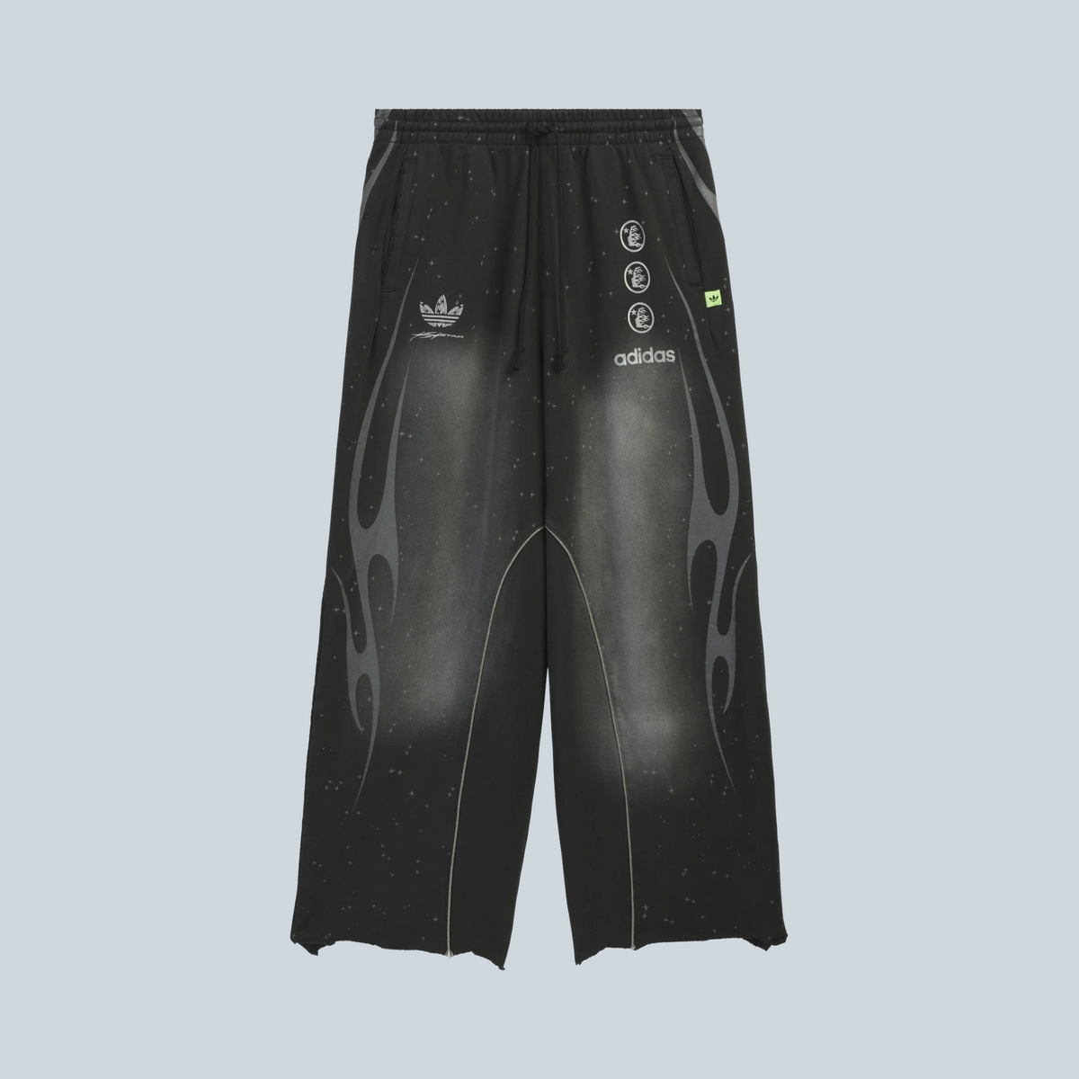 Pantalon de jogging noir Saison x Hellstar x adidas en jersey de coton avec motifs flammes et détails graphiques