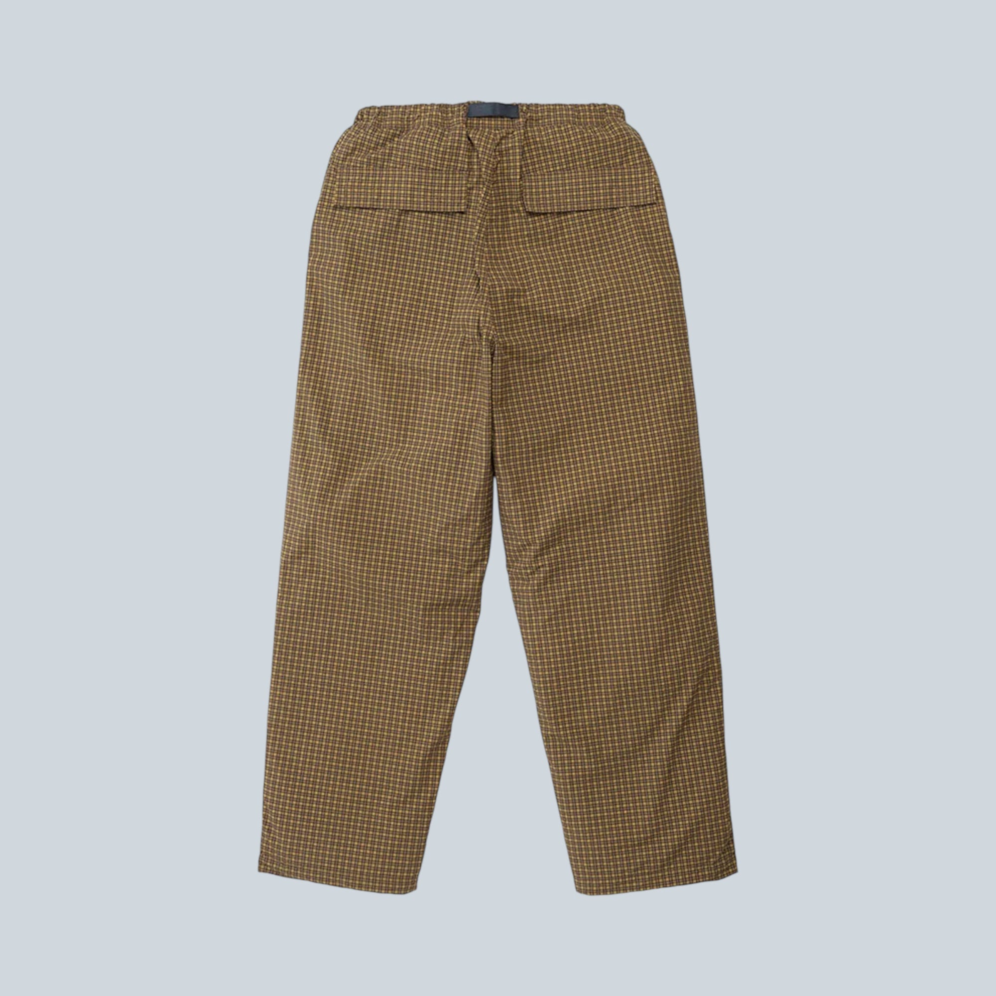 Pantalon Saison workwear en nylon marron à motif mini carreaux avec taille élastique et poches arrière